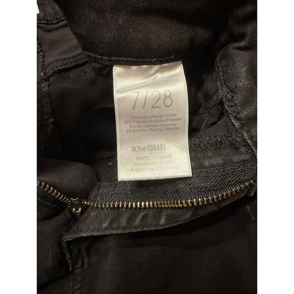 Simple Society Womens Junior Size 7/28 Black Skinny Distressed Dark Stretch Jean - Picture 4 of 7